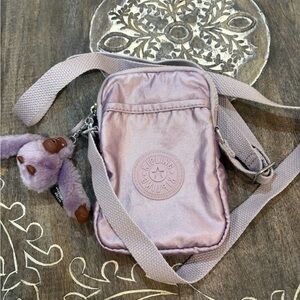 Kipling Lilac Crossbody Bag with Monkey Keychain